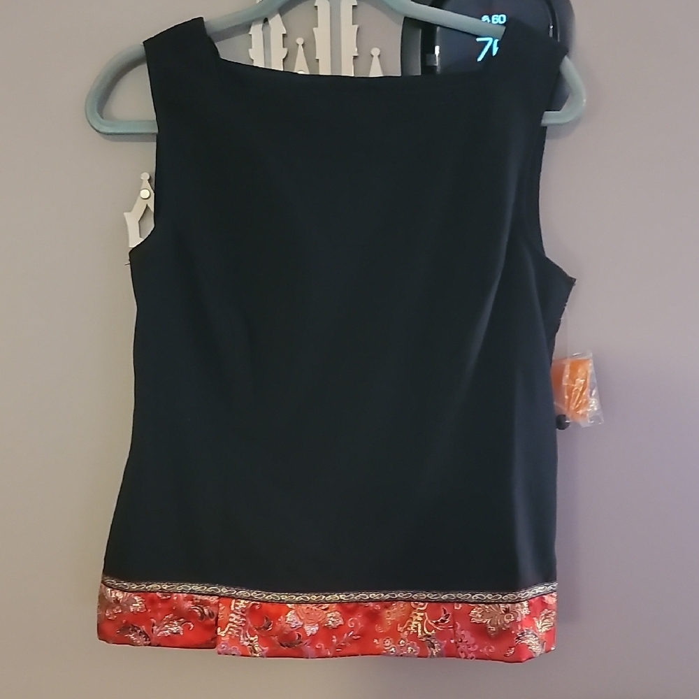Elegant Black and Red Women's Top